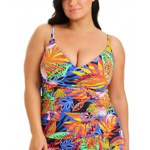 BLEU ROD BEATTIE Ring Master Plunge Tankini Top - Azure Blue | Bikini